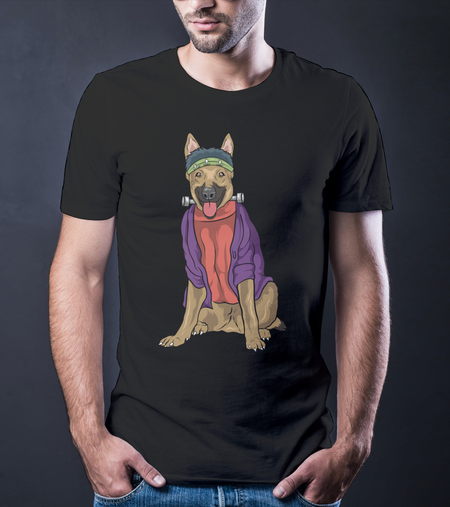 German Shepherd Frankenstein Monster Dog Halloween Humor T-Shirt