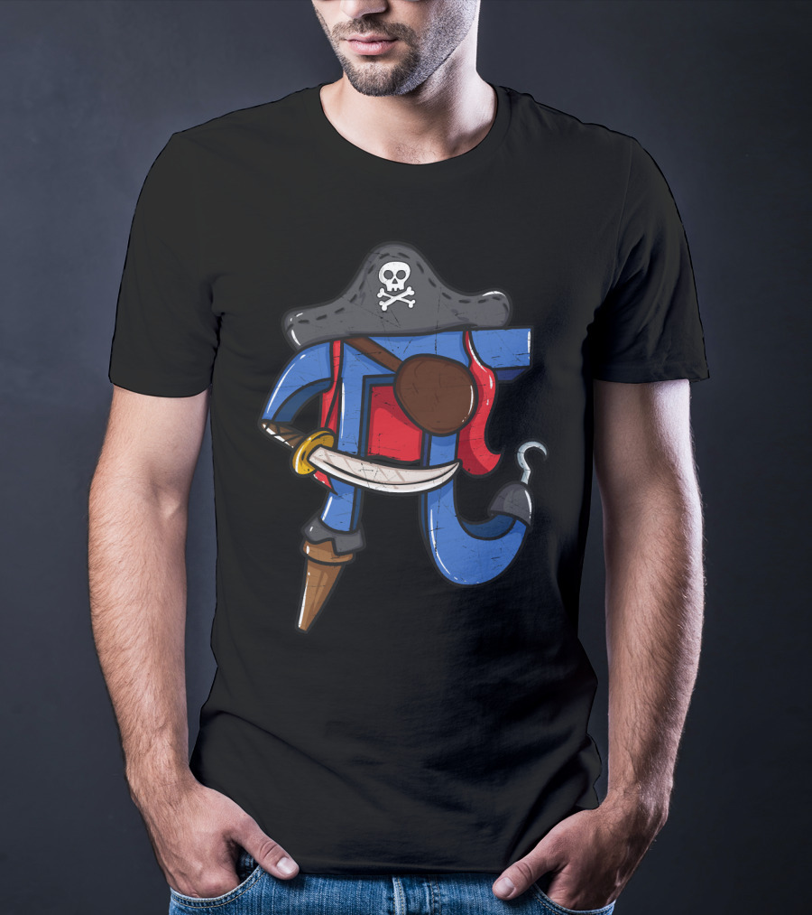 Pi Pirate Math Teacher Humorous Pi Mathematics Lovers T-Shirt