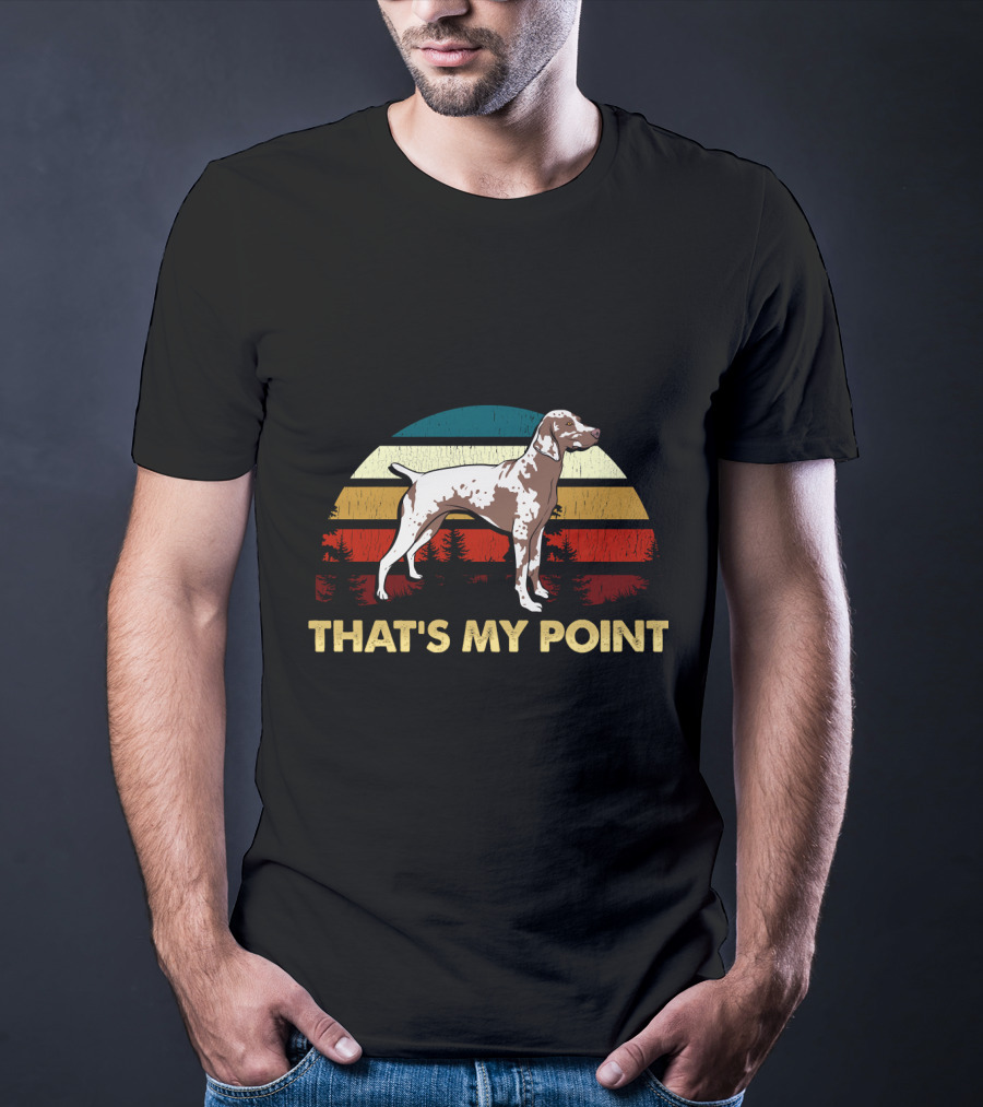 That's My Point German Shorthaired Pointer Retro Sunset Dog T-Shirt