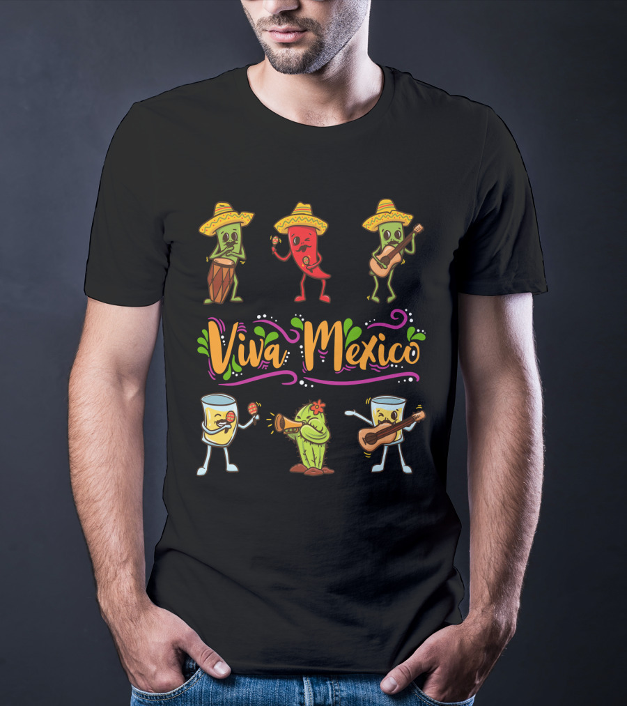 Viva Mexico Cinco De Mayo Sombrero Fiesta T-Shirt