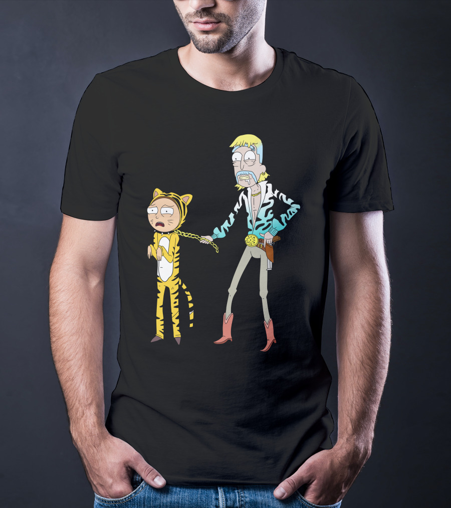 Rick And Morty Joe Exotic Tiger King Parody Character Mashup T-Shirt
