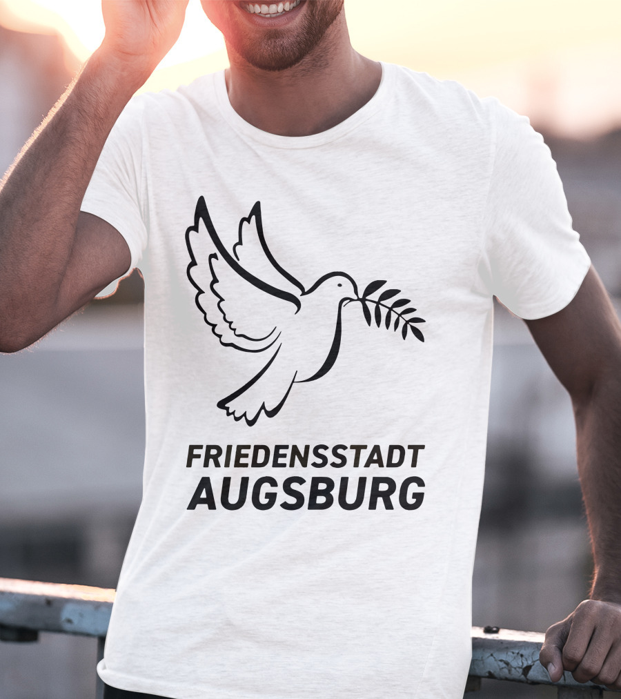 Stefan Reuter Friedensstadt Augsburg Peace Dove With Olive Branch T-Shirt