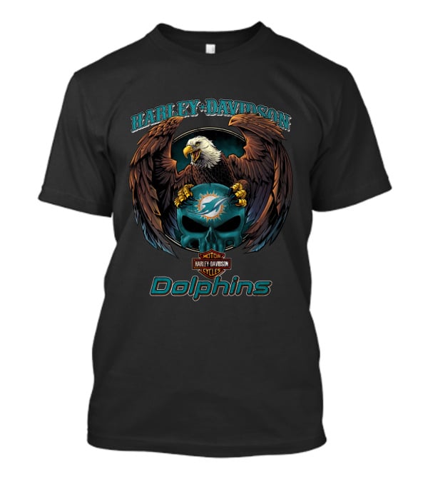 Harley Davidson Miami Dolphins Motorcycles Cycles T-Shirt