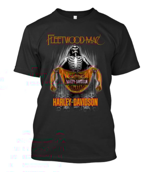 Fleetwood Mac Harley Davidson Motor Cycles Skeleton T-Shirt