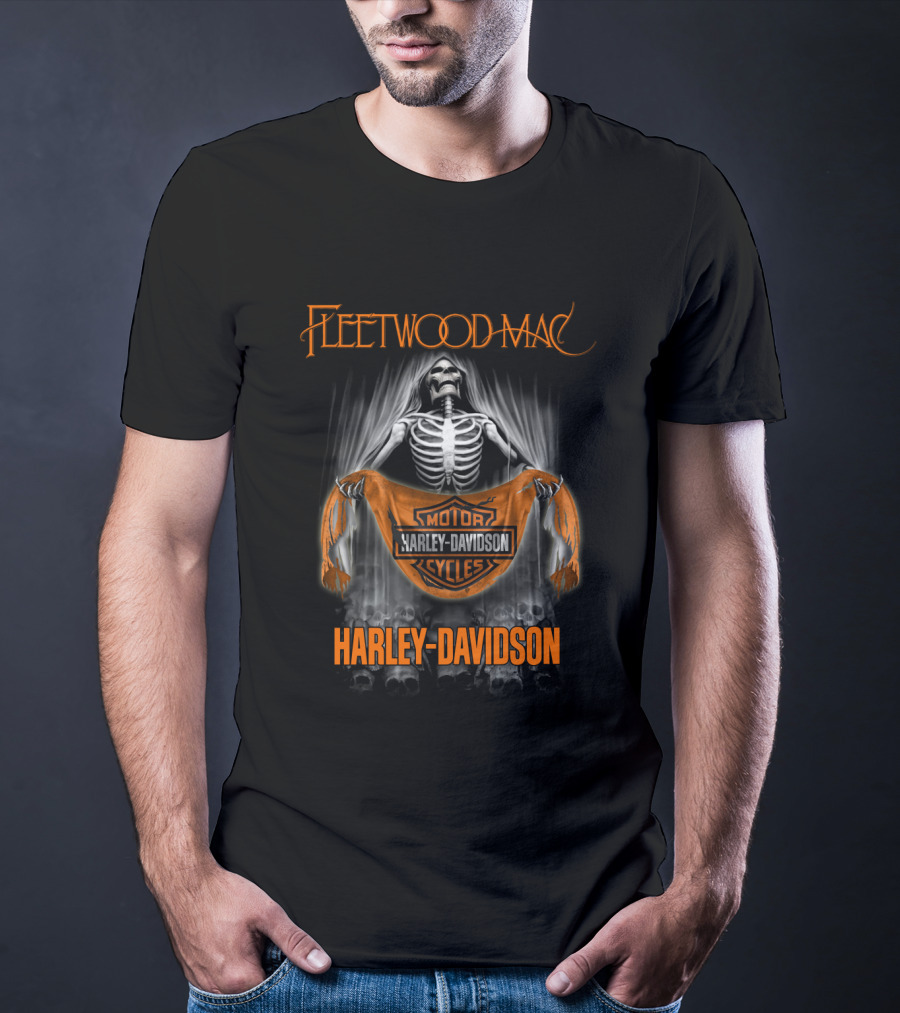 Fleetwood Mac Harley Davidson Motor Cycles Skeleton T-Shirt