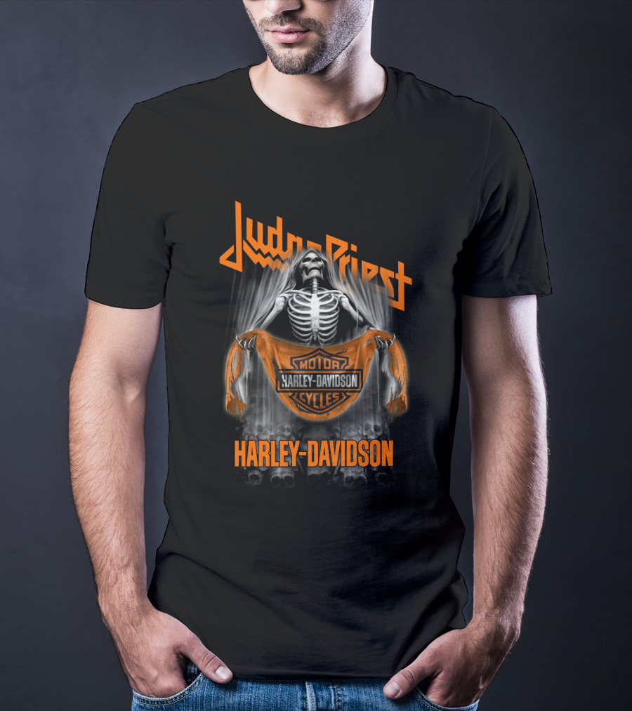 Judas Priest Harley Davidson Skeleton Motör Cycles T-Shirt