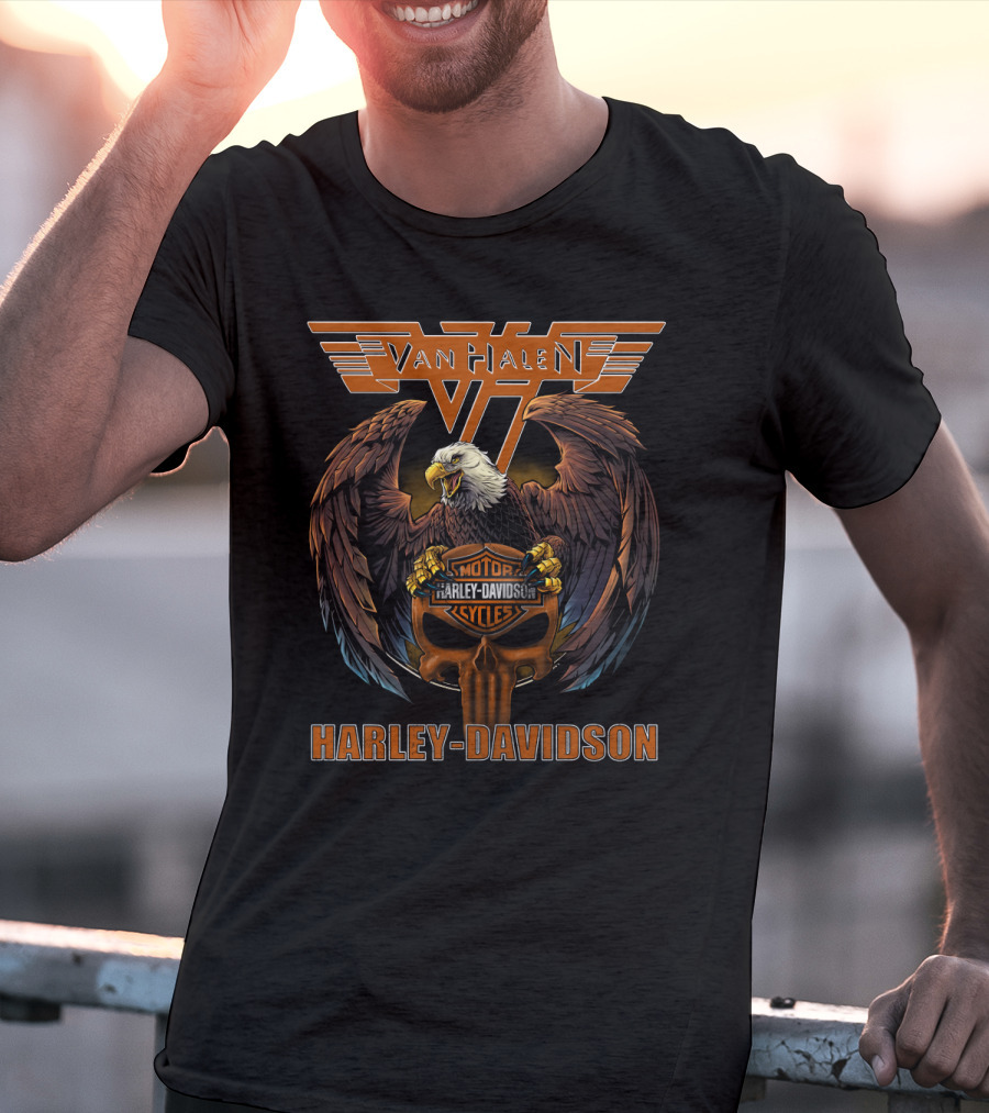 Van Halen Harley Davidson Eagle Motorcycles T-Shirt