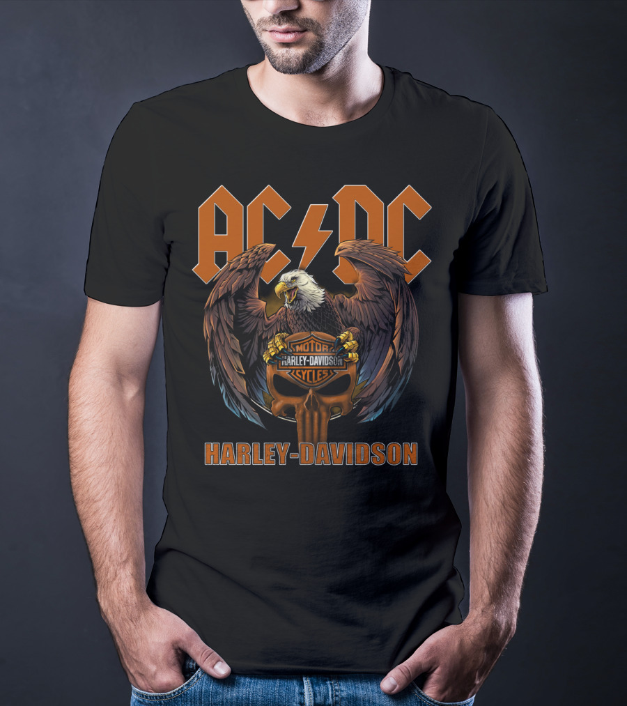 Acdc Harley Davidson Motor Cycles Eagle T-Shirt