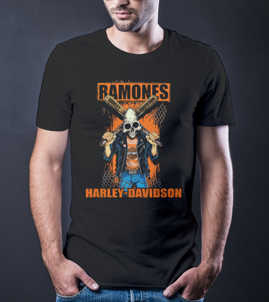 Ramones Harley Davidson Motorcycles Hey! T-Shirt