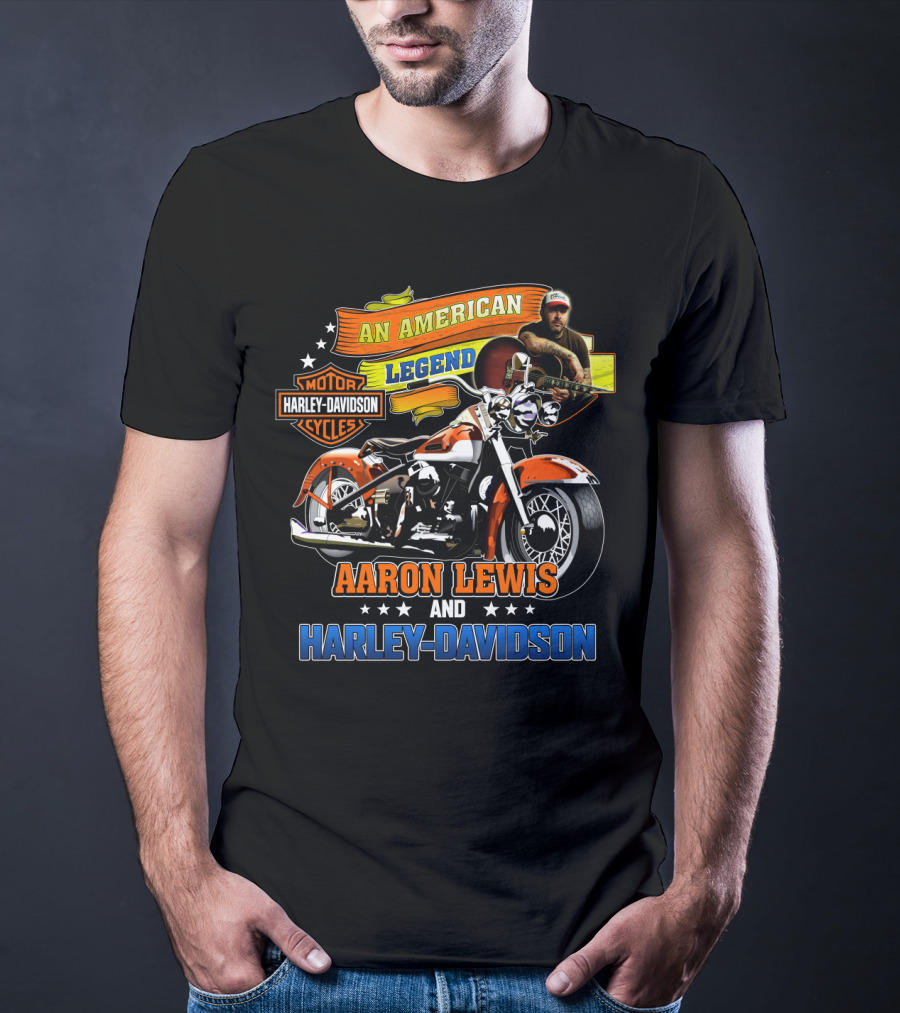 An American Legend Aaron Lewis And Harley Davidson Cycles T-Shirt