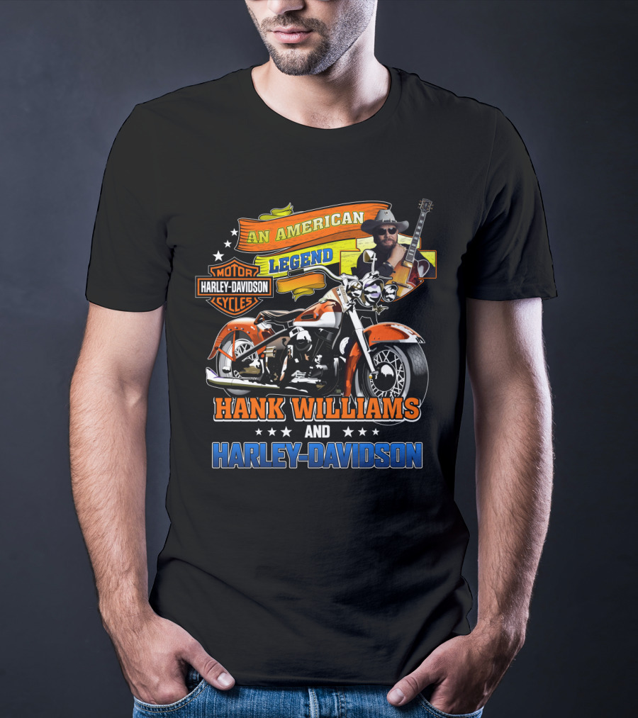 An American Legend Hank Williams And Harley Davidson T-Shirt