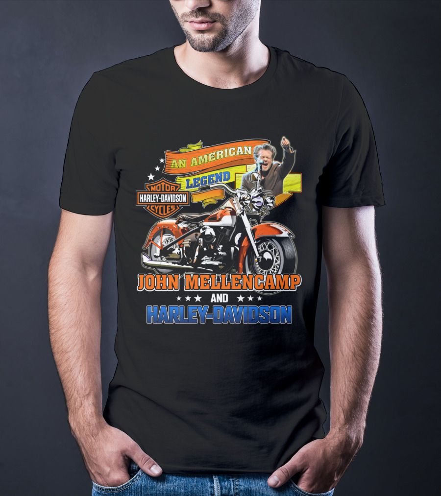 An American Legend John Mellencamp And Harley Davidson Motor Cycles T-Shirt