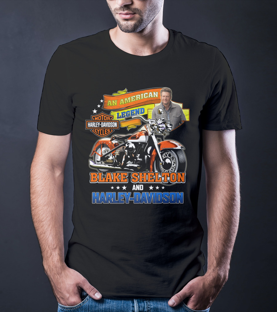 An American Legend Blake Shelton And Harley Davidson Motorcycles T-Shirt