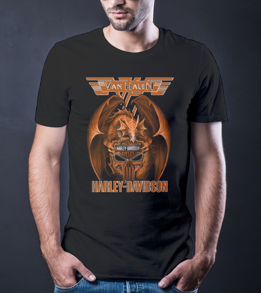 Van Halen Harley Davidson Dragon Motocycle Cycles T-Shirt