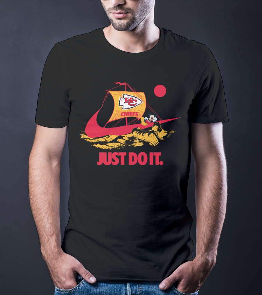 Kansas City Chiefs Nike Just Do It Mickey Mouse Sailboat T-Shirt