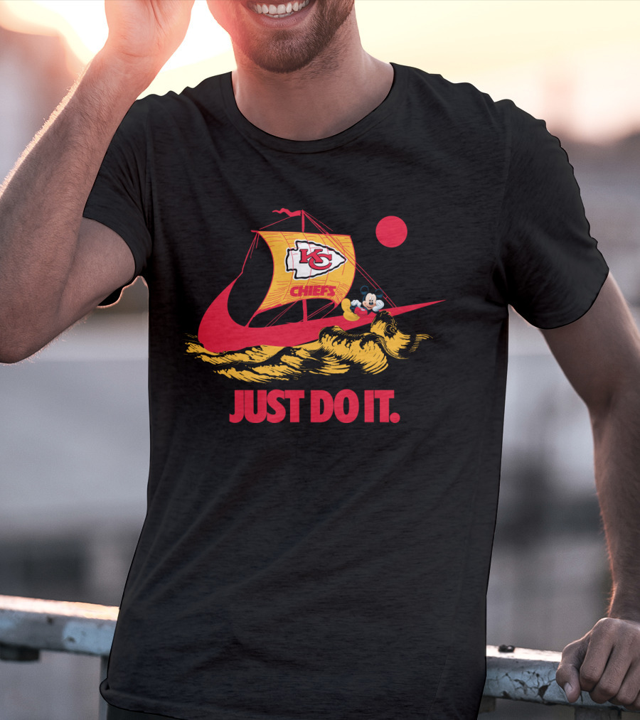 Kansas City Chiefs Nike Just Do It Mickey Mouse Sailboat T-Shirt