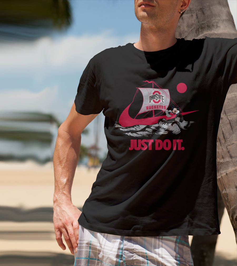 Just Do It Ohio State Buckeyes Mickey Mouse Retro Ship T-Shirt