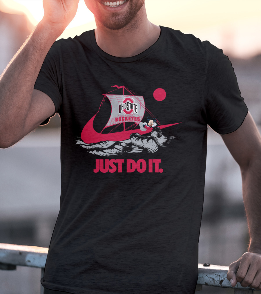 Just Do It Ohio State Buckeyes Mickey Mouse Retro Ship T-Shirt