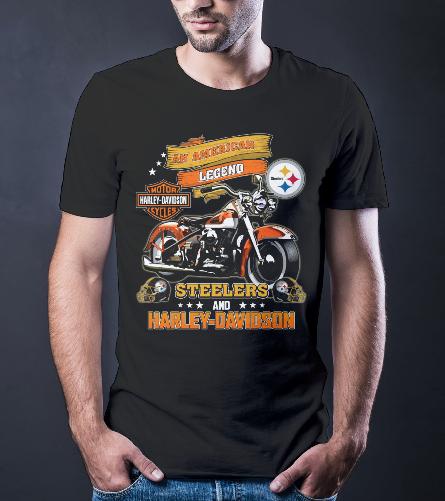 An American Legend Steelers And Harley Davidson T-Shirt