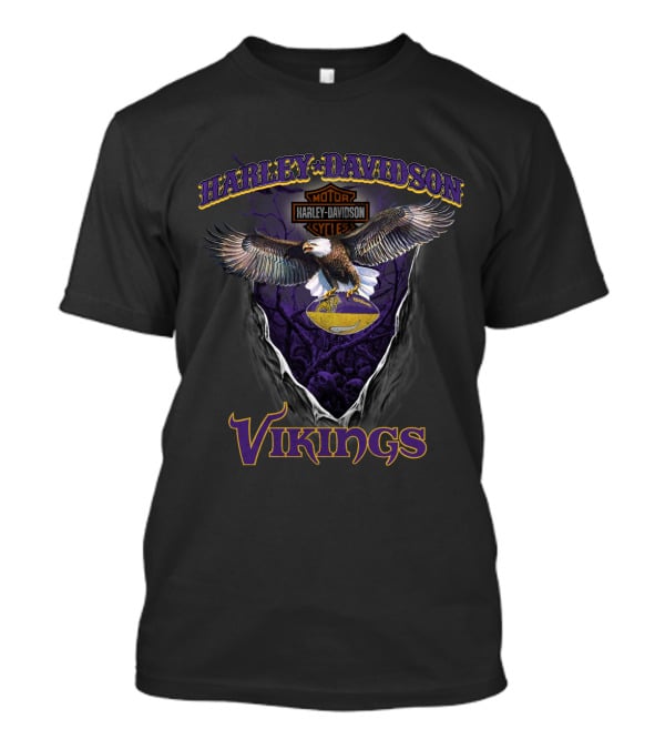 Harley Davidson Vikings Minnesota Vikings Nfl Eagle T-Shirt