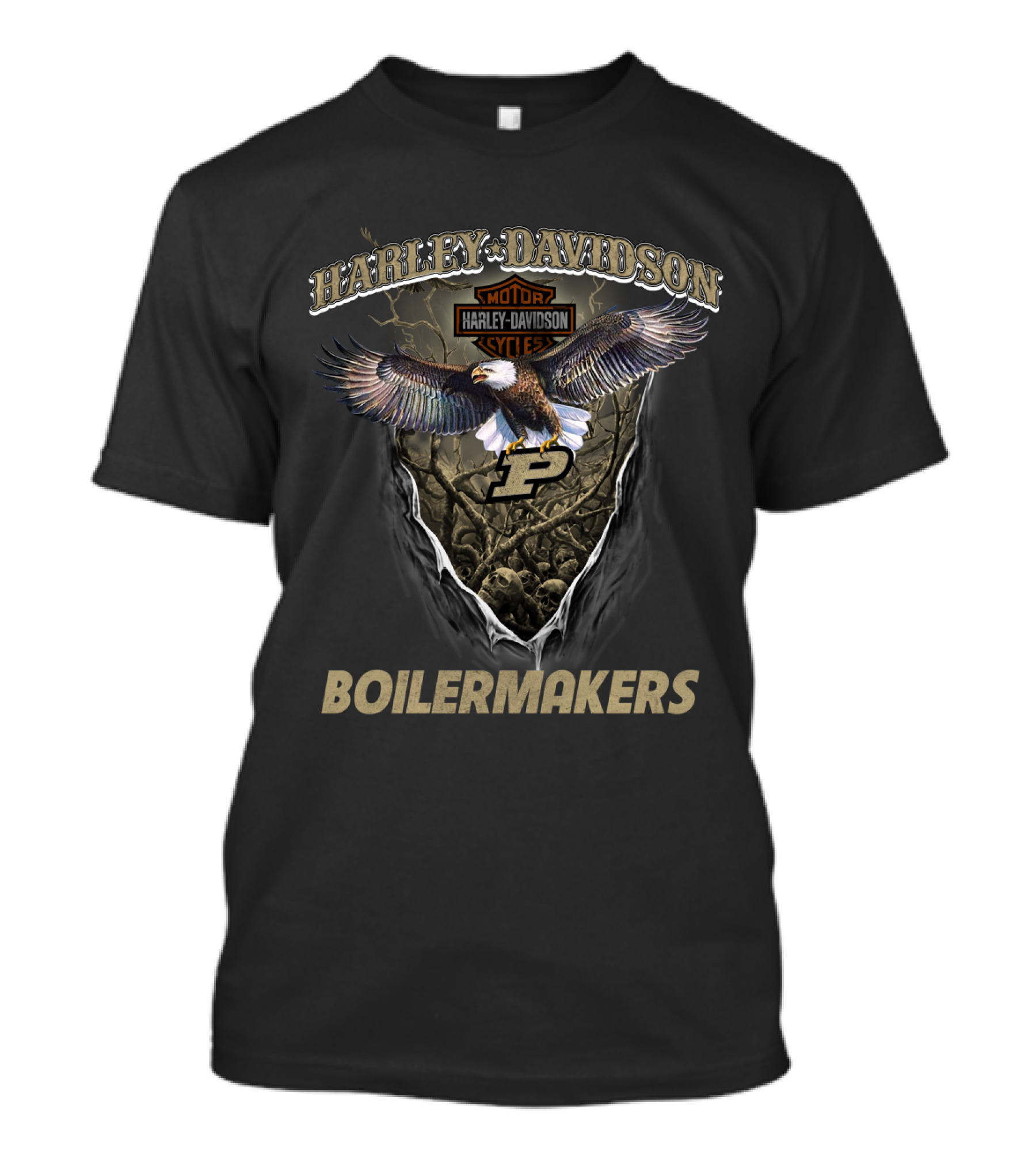 Harley Davidson Motor Cycles Purdue Boilermakers Eagle T-Shirt