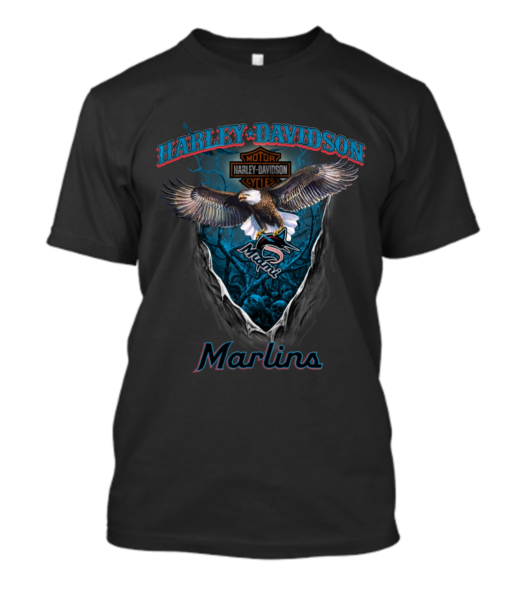 Harley Davidson Miami Marlins Eagle T-Shirt