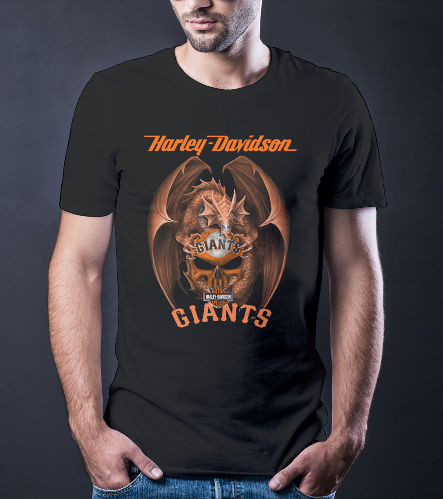 Harley Davidson San Francisco Giants Dragon Motor Cycles T-Shirt