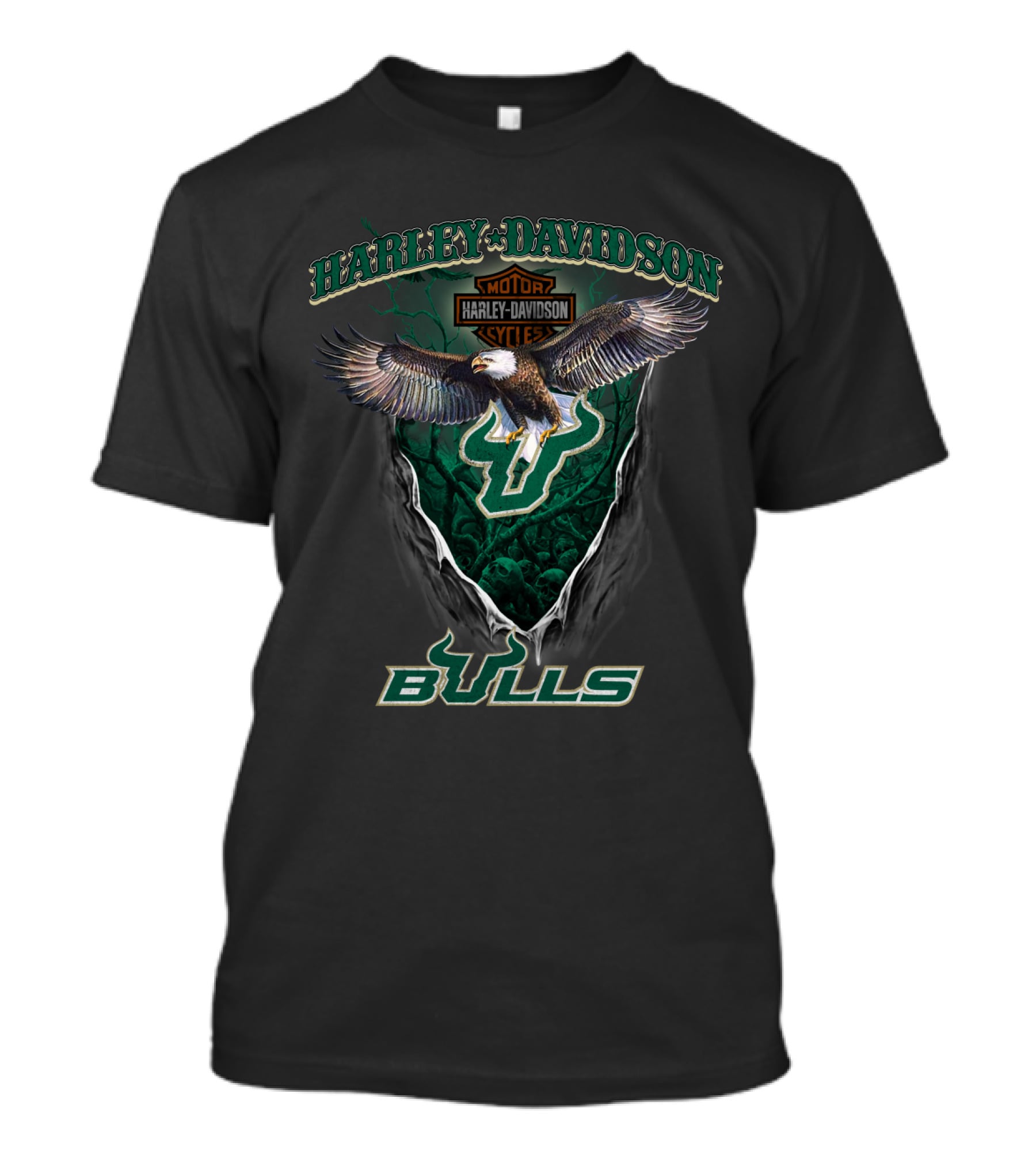 Harley Davidson Motor Cycle South Florida Bulls T-Shirt