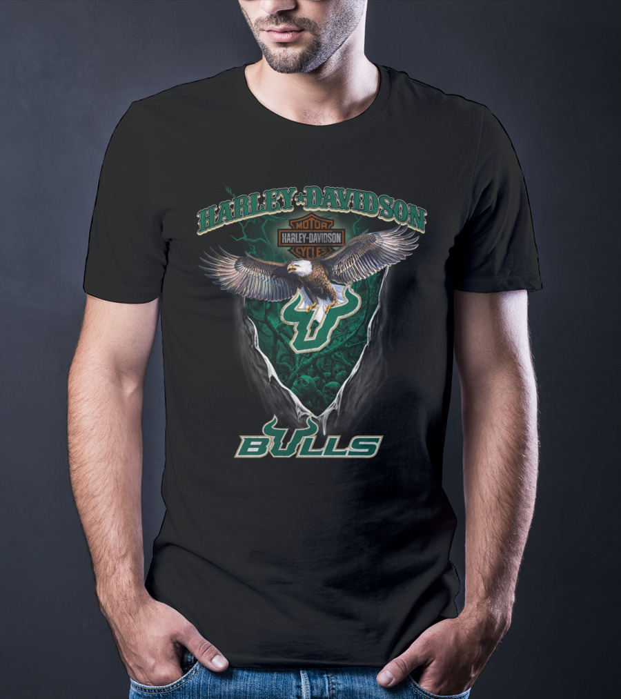 Harley Davidson Motor Cycle South Florida Bulls T-Shirt