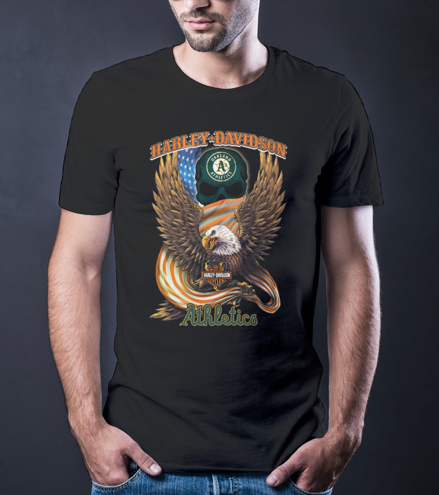 Harley Davidson Oakland Athletics American Eagle Cycles T-Shirt