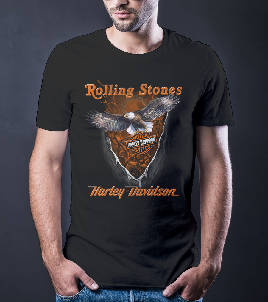 Rolling Stones Harley Davidson Eagle Motorcycles T-Shirt
