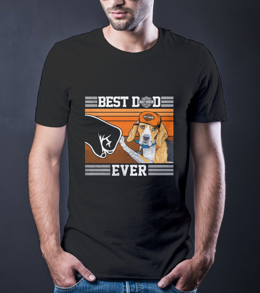 Best Dog Dad Ever Motor Harley Davidson Cycles T-Shirt
