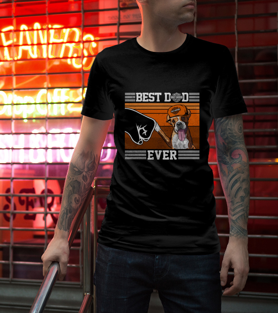 Best Dad Ever Harley Davidson Boxer Motorcycles T-Shirt