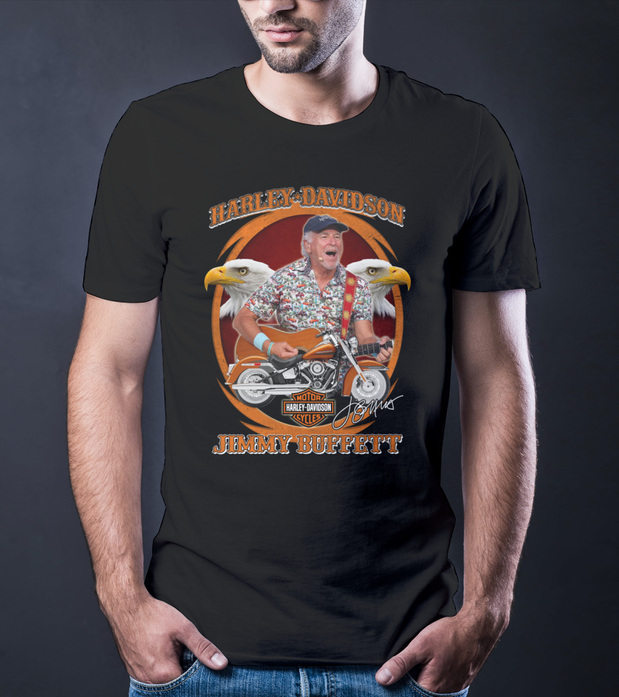 Harley Davidson Motor Cycles Jimmy Buffett Eagles T-Shirt