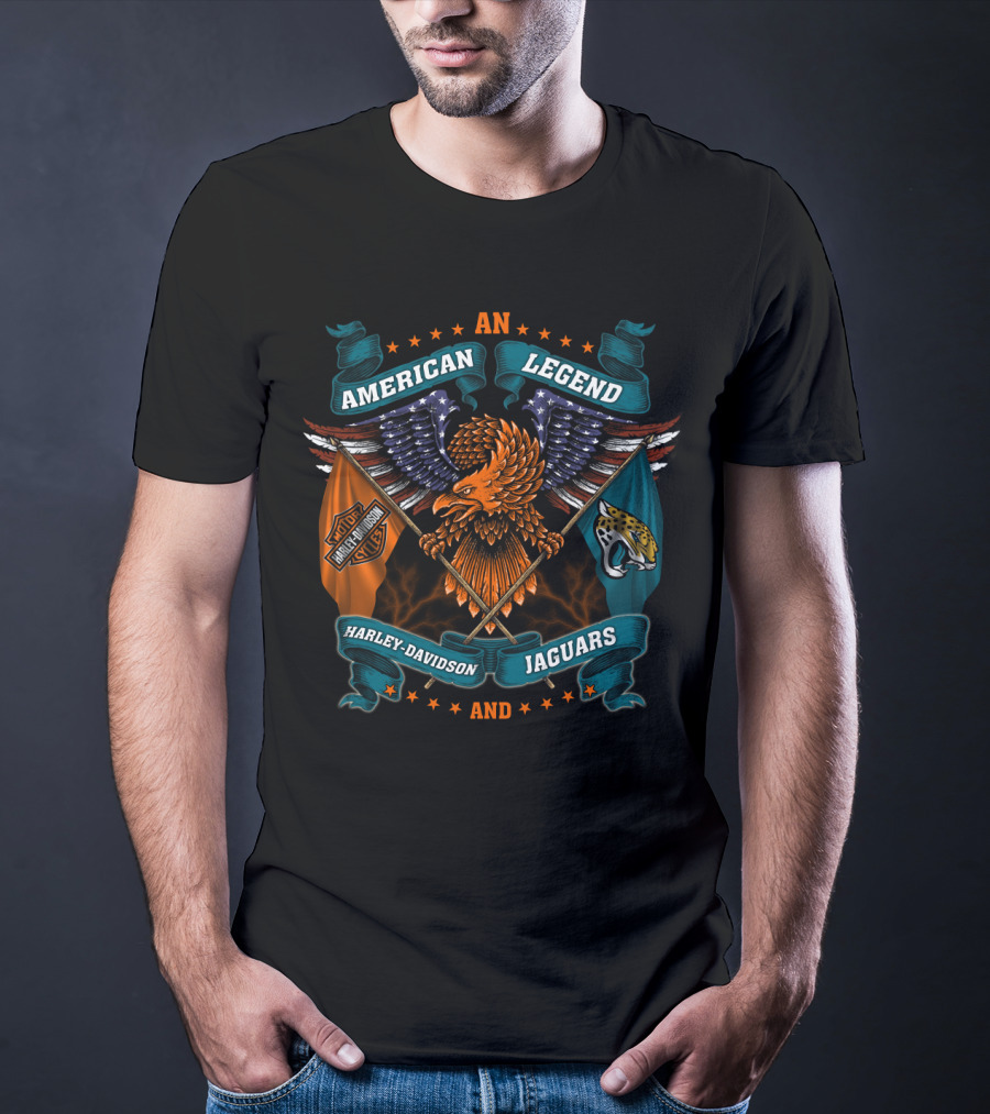 An American Legend Harley Davidson And Jaguars T-Shirt