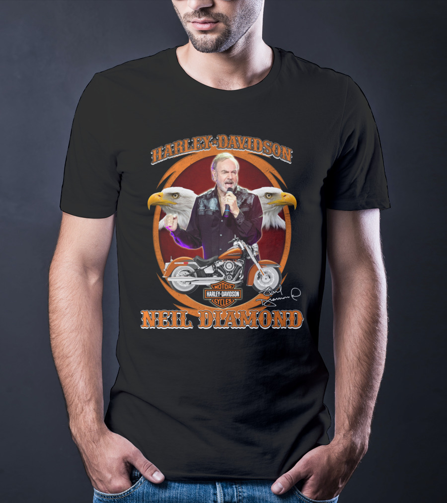 Harley Davidson Motor Cycles Neil Diamond Eagles T-Shirt
