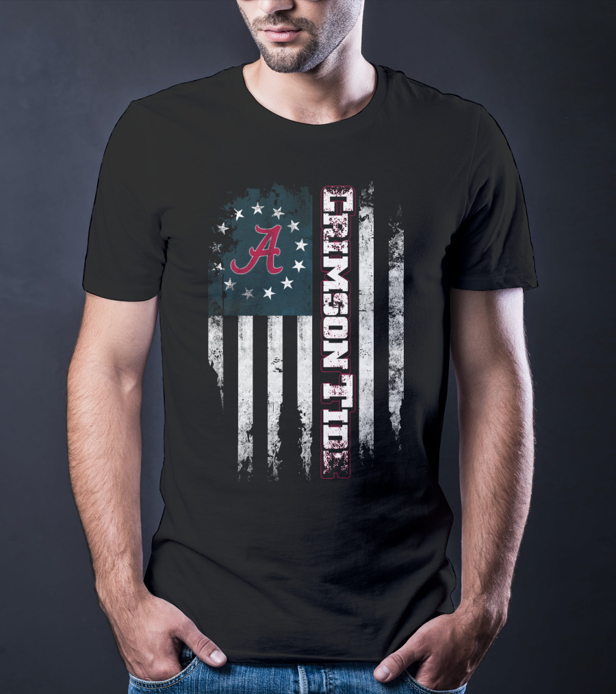 Crimson Tide A Flag Stars Stripes T-Shirt