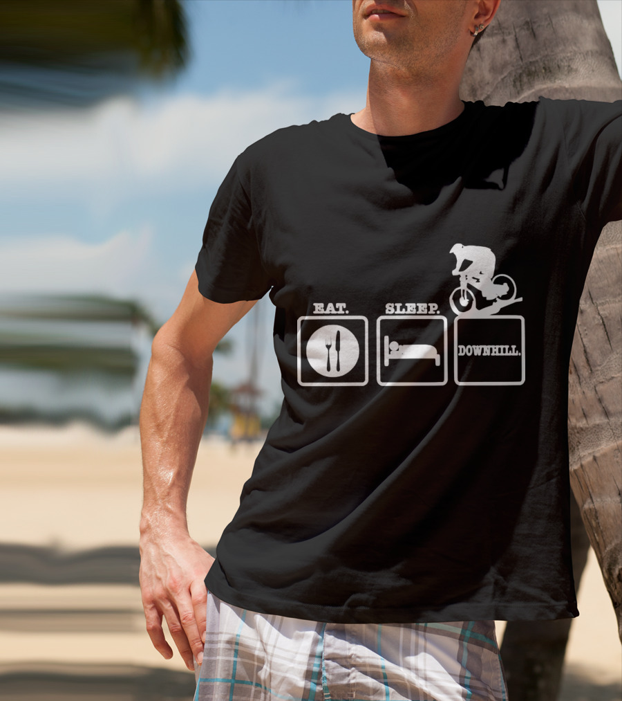 Eat Sleep Downhill Mountain Bike Cycling Cycle T-Shirt