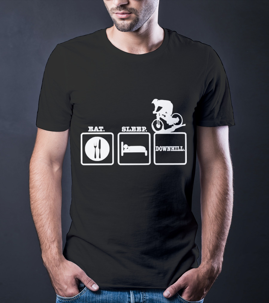 Eat Sleep Downhill Mountain Bike Cycling Cycle T-Shirt
