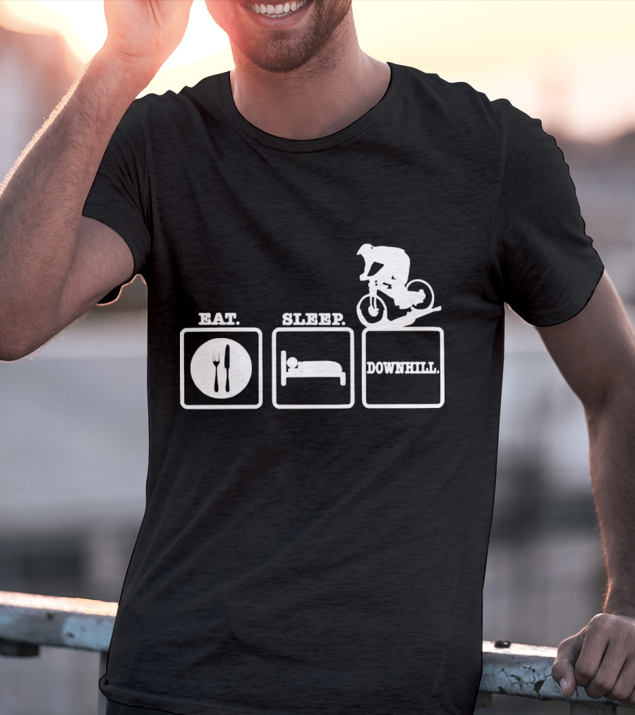 Eat Sleep Downhill Mountain Bike Cycling Cycle T-Shirt