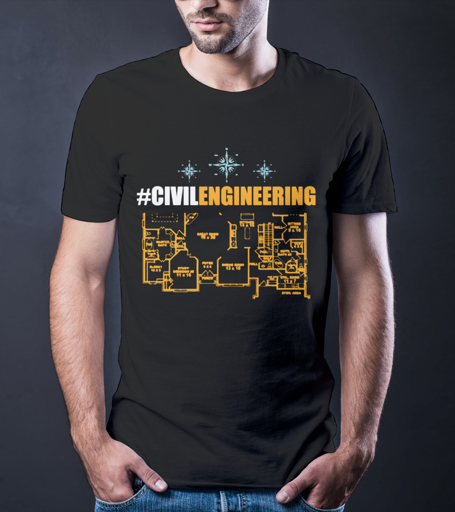CIVILENGINEERING Blueprint Plan T-Shirt