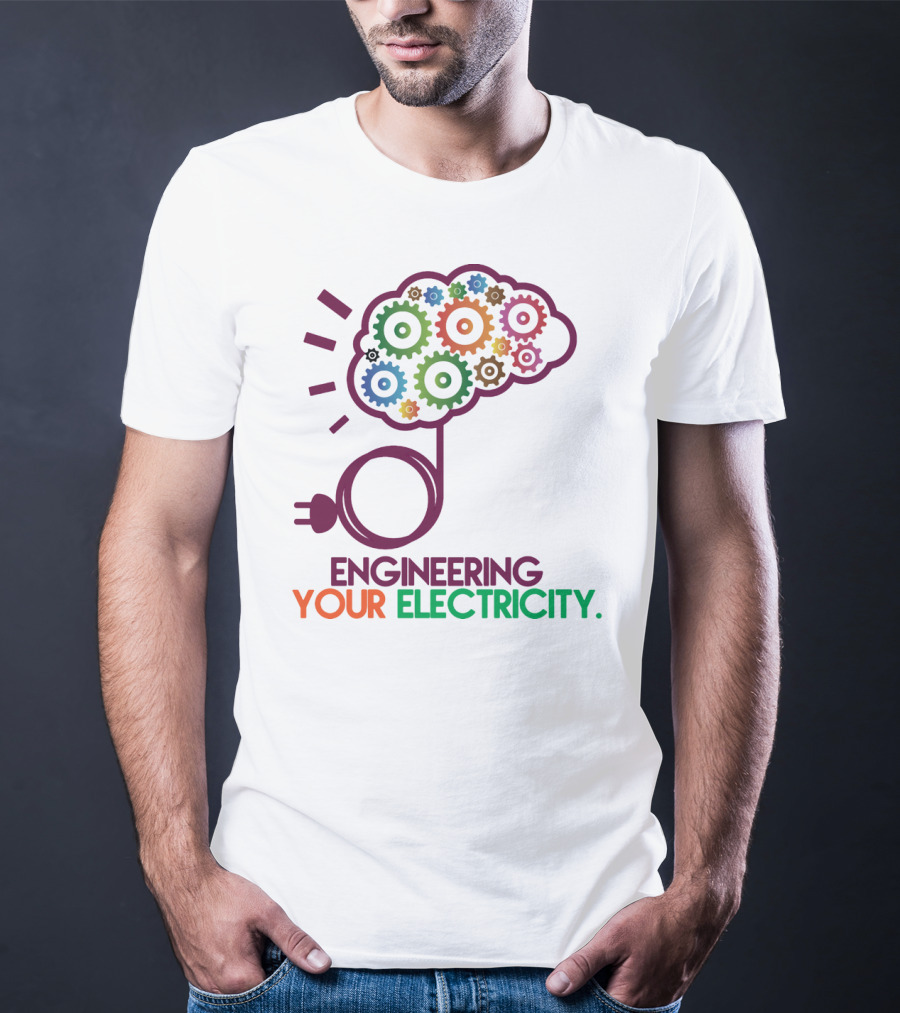 Engineering Your Electricity Colorful Gear Brain Plug T-Shirt