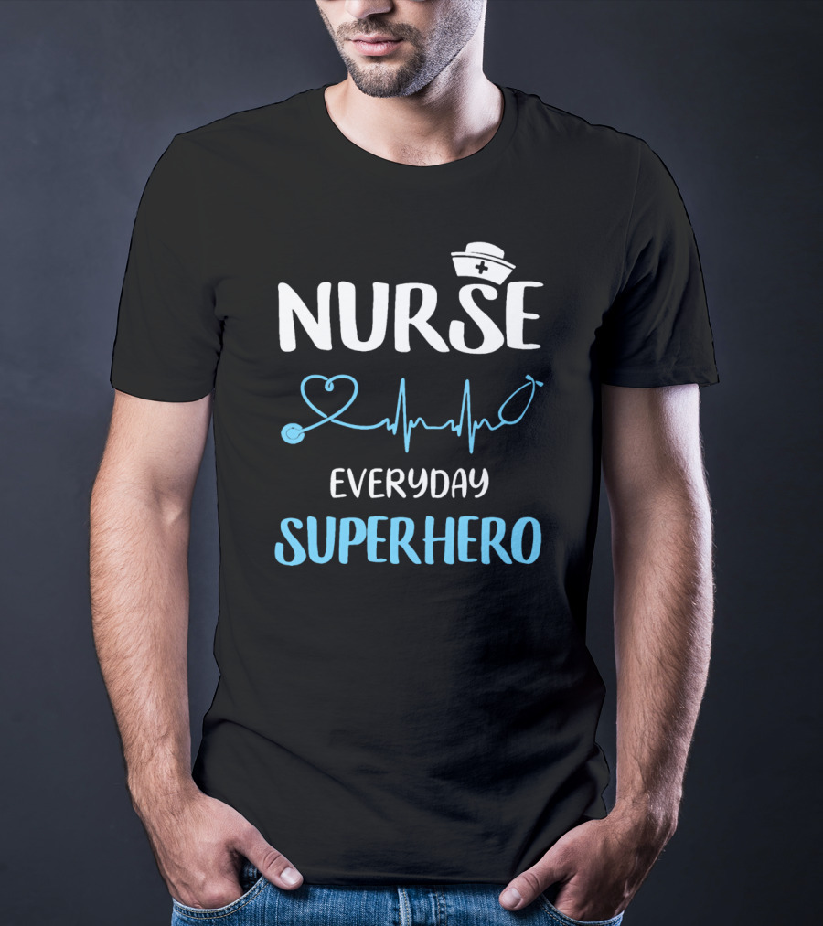 Nurse Everyday Superhero Heartbeat T-Shirt