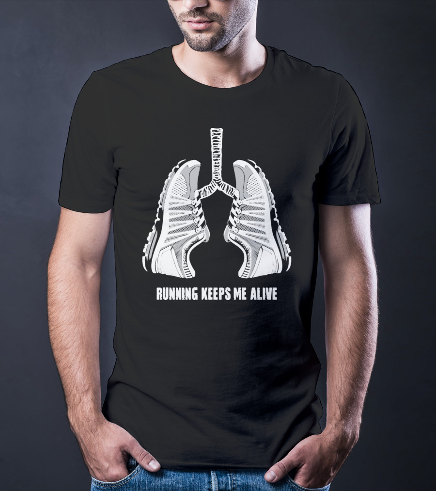Running Keeps Me Alive Lungs Sneaker T-Shirt
