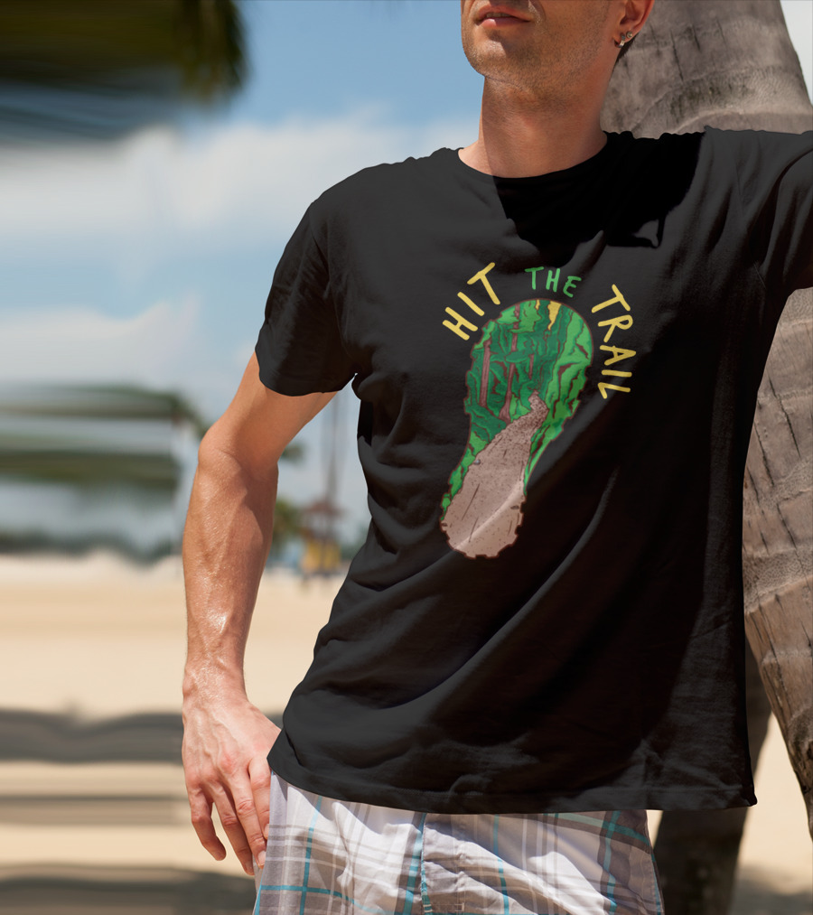 Hit The Trail Running Trail Footprint Pathway Forest Adventure T-Shirt