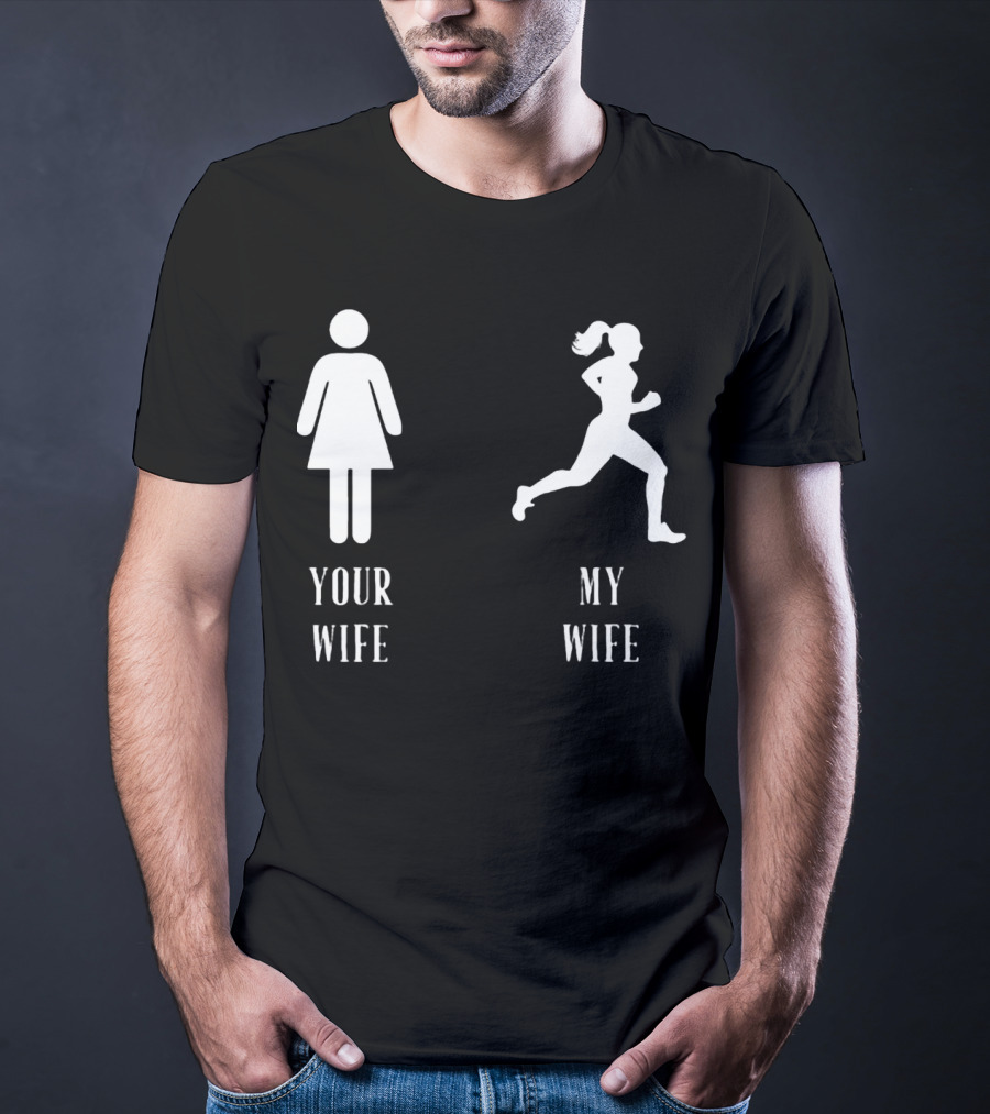 Your Wife My Wife Running Iconic Symbol Contrast T-Shirt