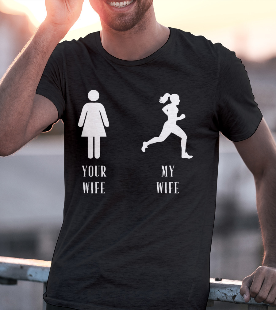 Your Wife My Wife Running Iconic Symbol Contrast T-Shirt