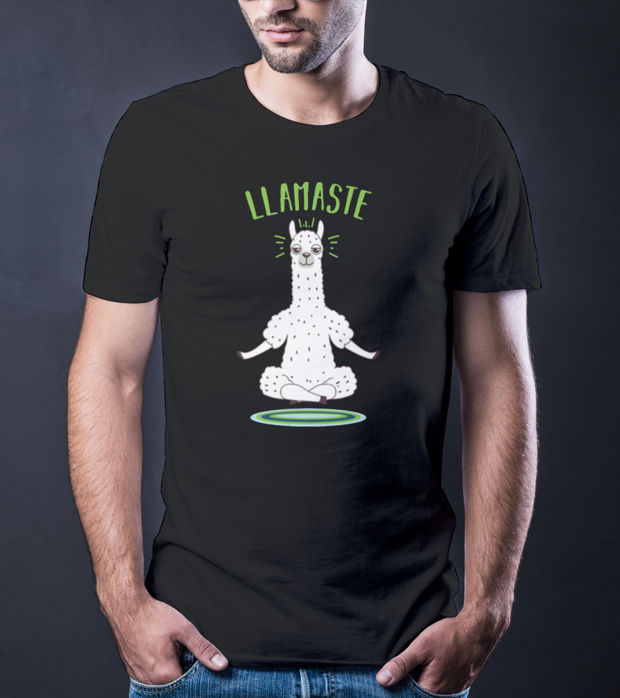 Llamaste Mindfulness Animal Lover Llama In Yoga Pose T-Shirt
