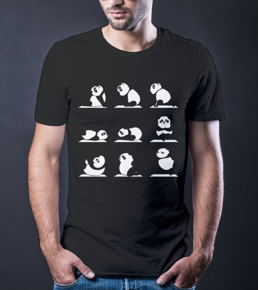 Love Panda Yoga Pose Collection T-Shirt