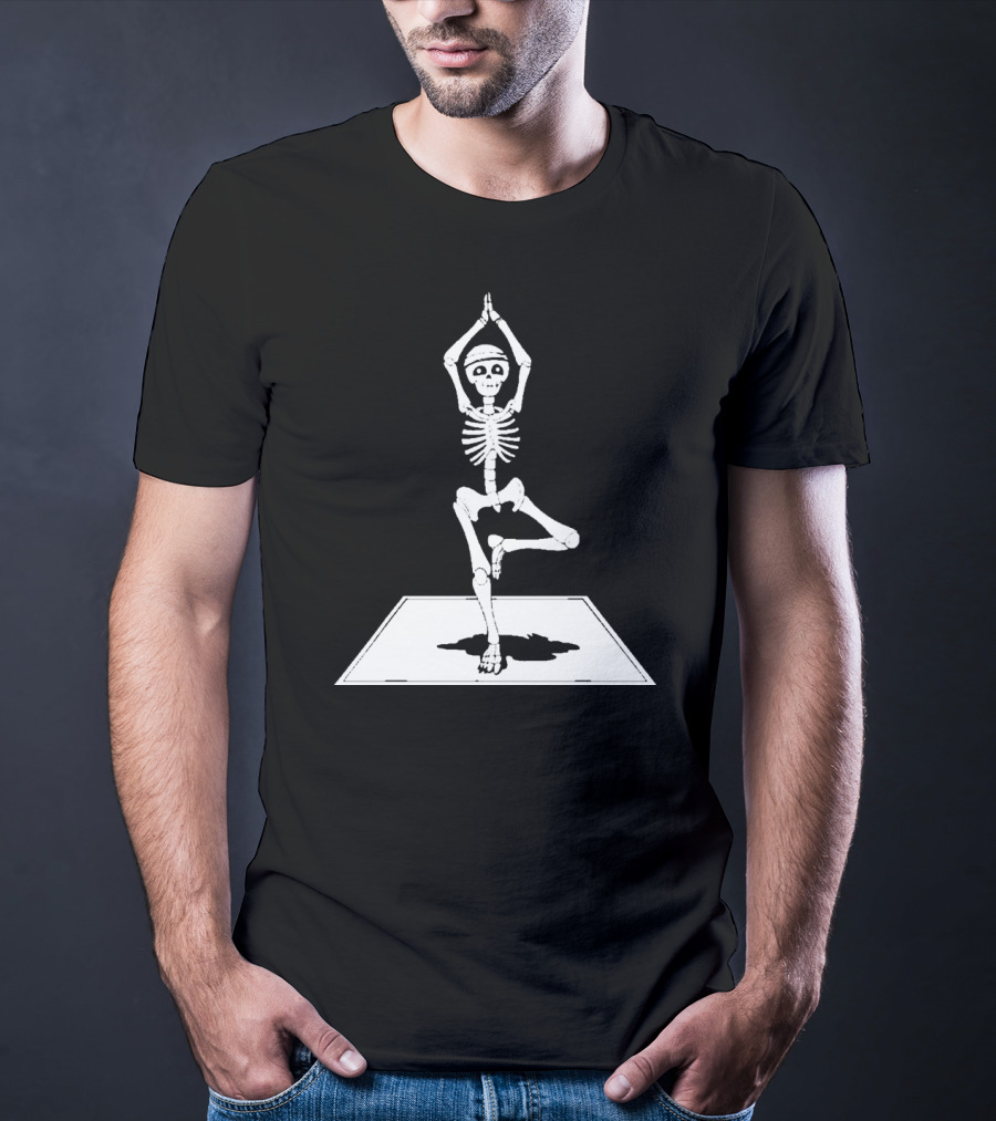 Zen Skeleton Yoga Workout Poses Scary T-Shirt